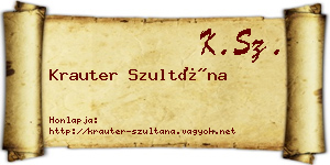 Krauter Szultána névjegykártya